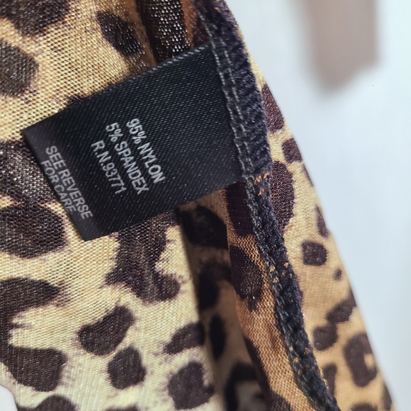 Kaktus sheer leopard print long top- Size large women's- Y2K - Picture 6 of 9